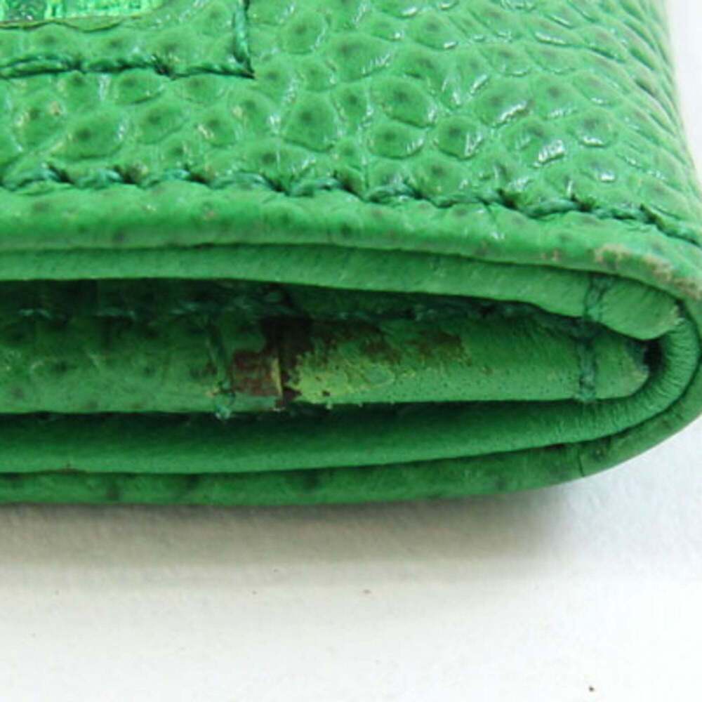 CHANEL Authentic Green Caviar Leather Logo Wallet - Picture 6 of 10